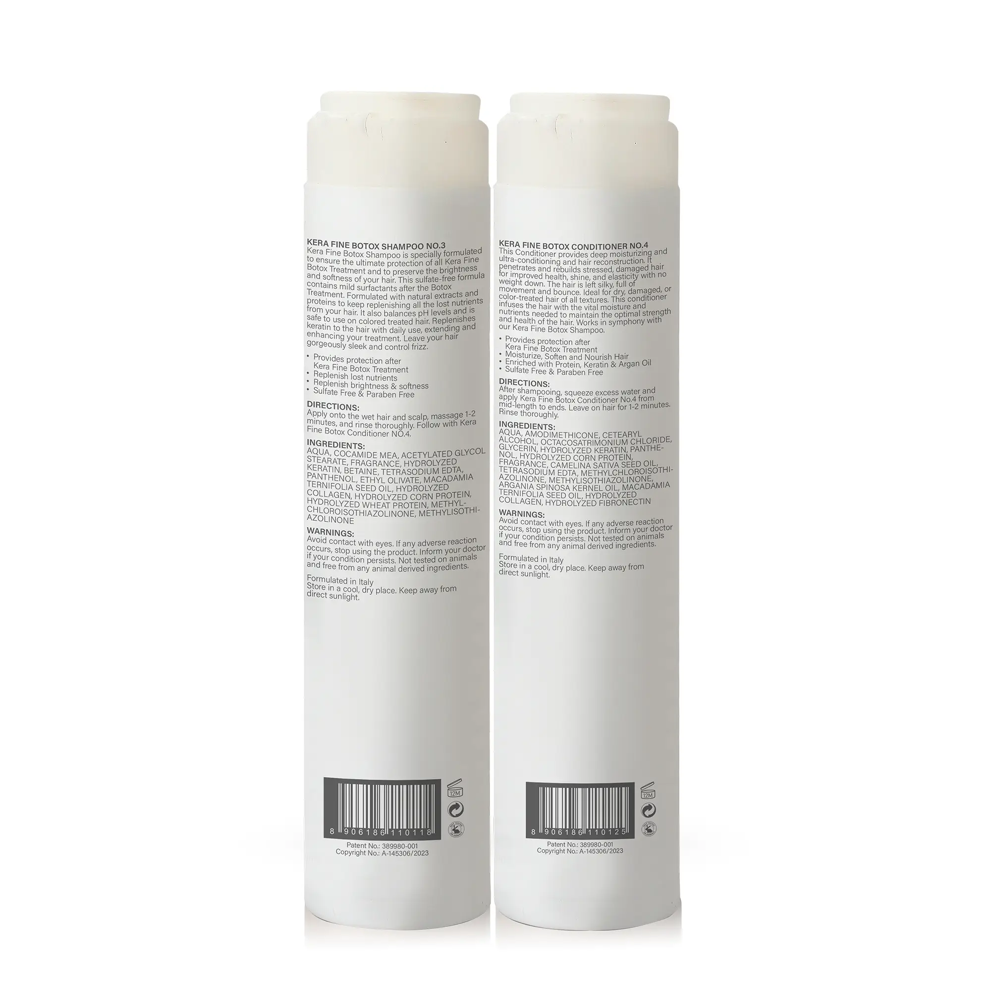 KERA FINE BOTOX HAIR SHAMPOO AND CONDITIONER COMBO | DEEP REPAIR & SMOOTHENING | 250ML EACH 6 Kera Fine Botox Shampoo and Conditioner Combo Back
