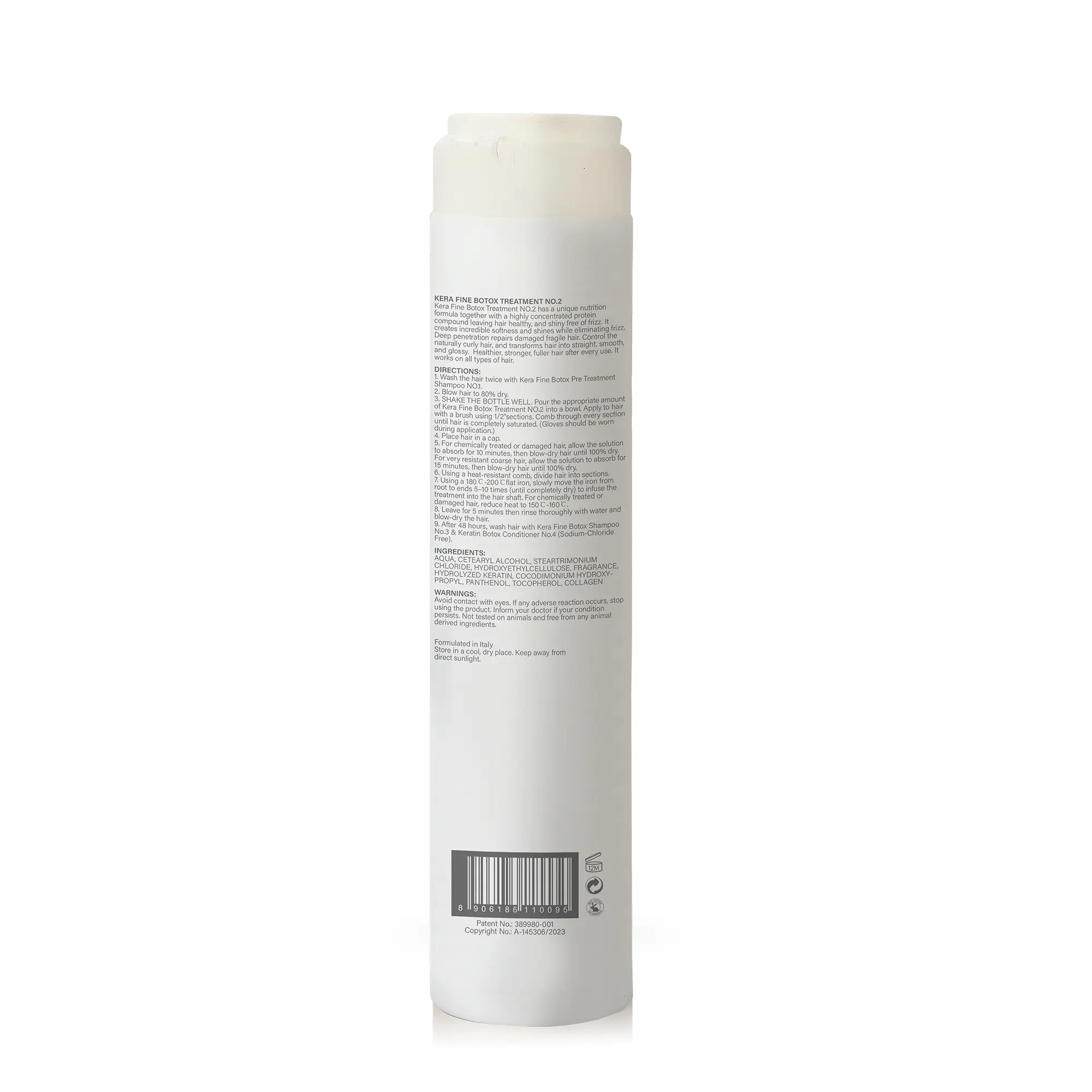 Kera Fine Hair Botox Treatment for Damaged, Dry & Frizzy Hair | Keratin & Collagen Repair | Professional Hair Smoothing & Frizz Control | 250 ml 6 Kera Fine Botox Treatment Back
