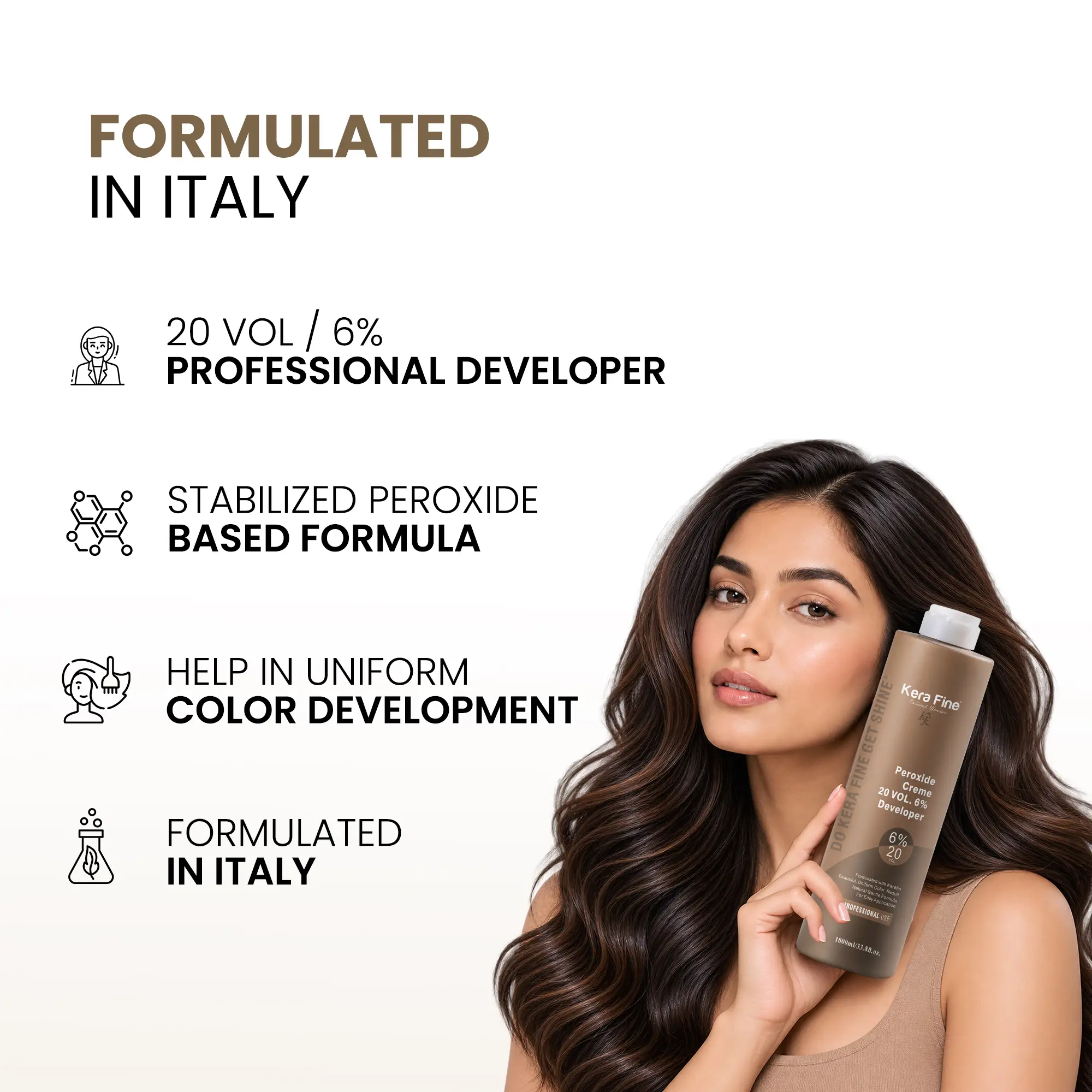 Kera Fine Peroxide Crème 20 VOL 6% Developer – Professional Hair Color Activator for Vibrant, Even & Long-Lasting Color 6 Kera Fine Peroxide Crème 20 VOL 6% Developer Benefits