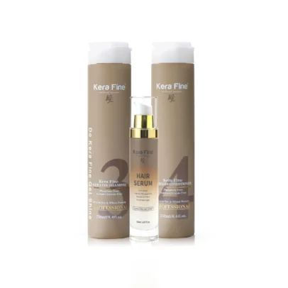 Kera Fine Keratin Shampoo, Conditioner & Hair Serum Combo